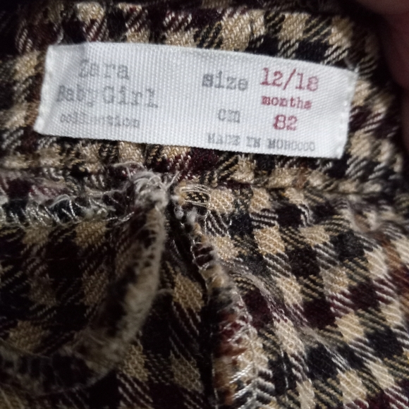 Zara Baby Girl 12-28 mo. Wool Checked Shorts Kids - Picture 4 of 5